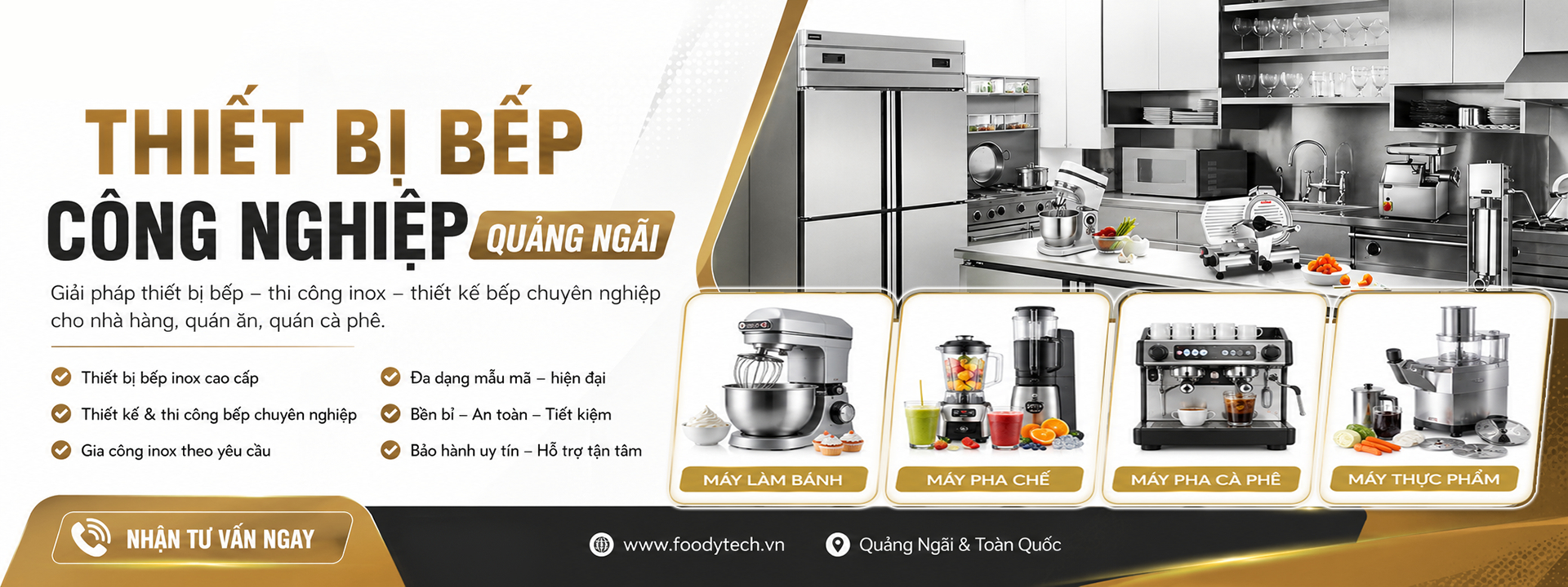 Thiết bị bếp công nghiệp Quảng Ngãi